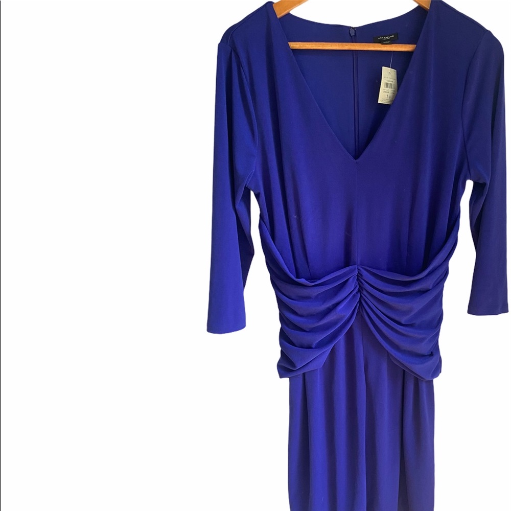 Ann Taylor dress blue purple size 14 new w tags